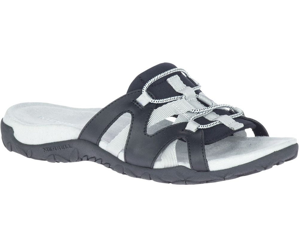 Sandalias Mujer - Merrell Terran Cage Slide - Blancas/Negras - CFUI-20846